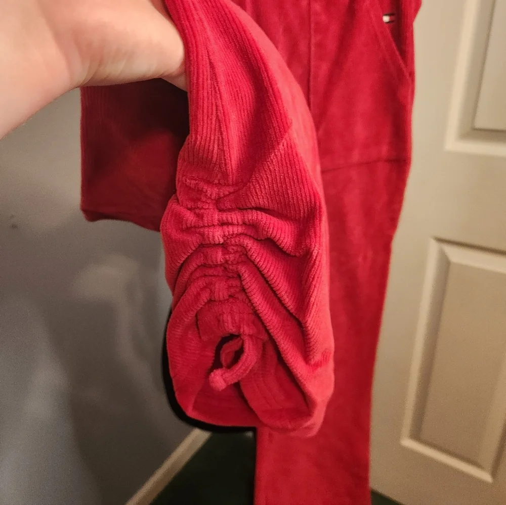 Tommy Hilfiger Size Medium Youth Red Corduroy Velour/Velvet Pants Cherry Red